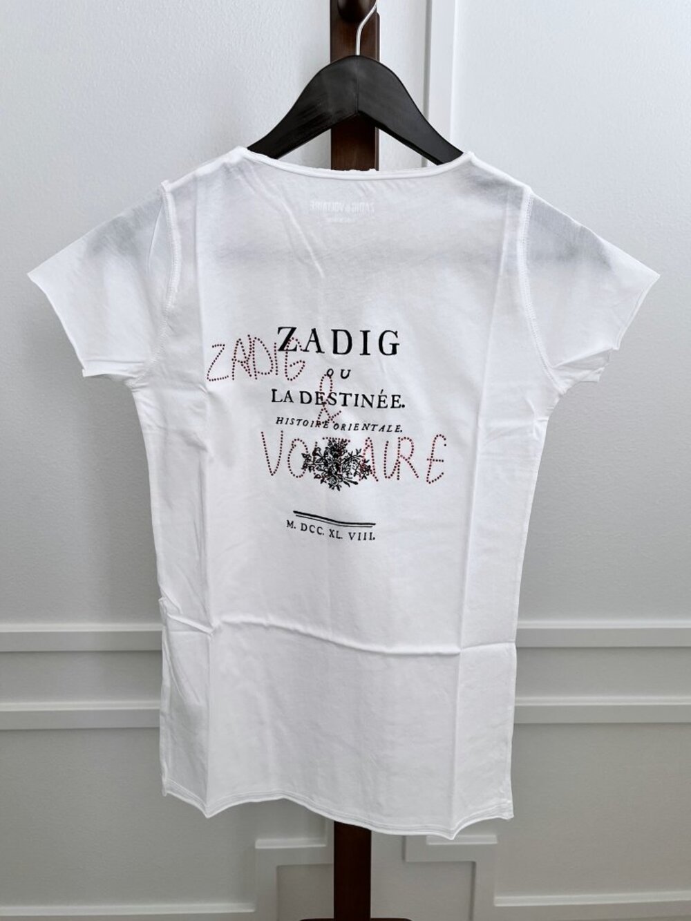 NWT - Zadig & Voltaire Tunisien Destinee Strass T-shirt - Blanc🤍